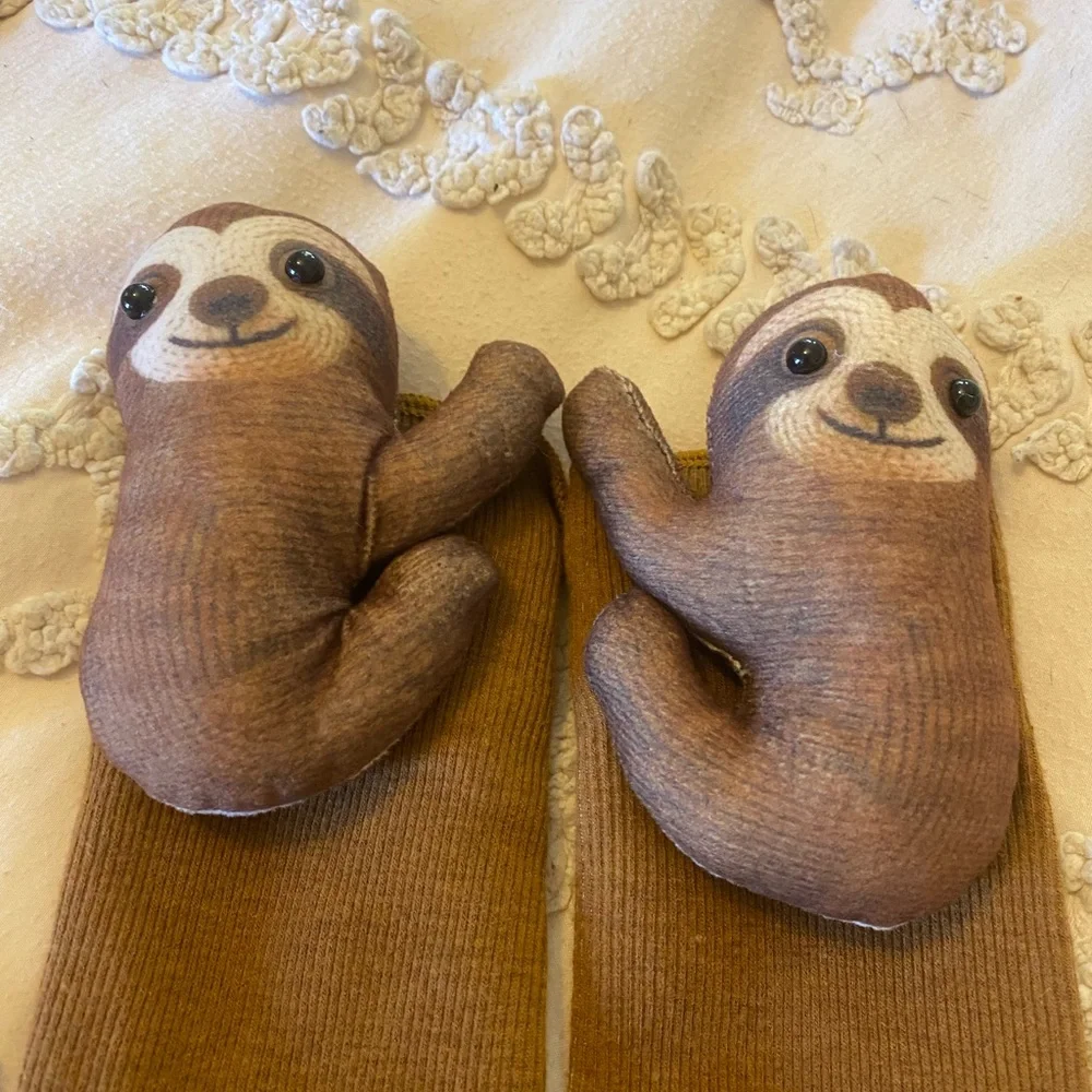 Cute Sloth Socks in Brown